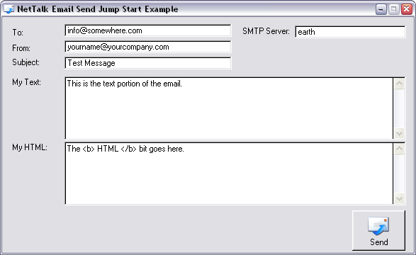 Email Send Jump Start screenshot