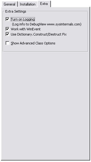 Global Extension extra tab screenshot