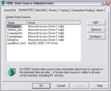 ODBC Data Source Administrator