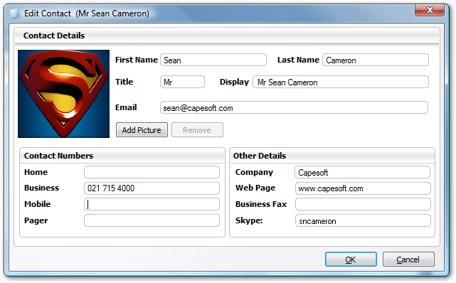 Editing a Contact