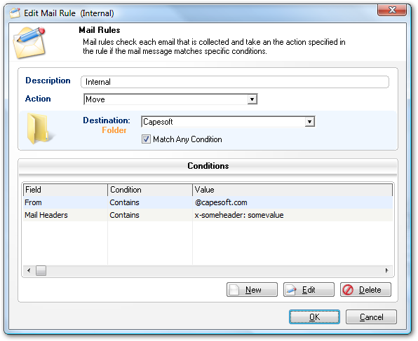Editing a Mail Rule