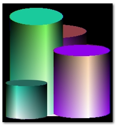 metallic shaded cylinders screenshot