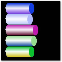 single shaded cylinder with two colors - horizontal screenshot