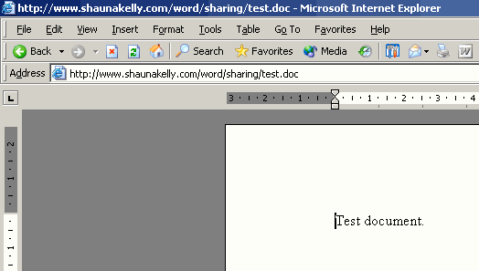 Open document in IE screenshot
