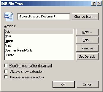 Edit File Type dialog box screenshot
