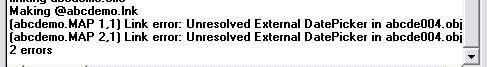 multi- DLL date picker error screenshot