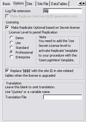 TPL Options Tab