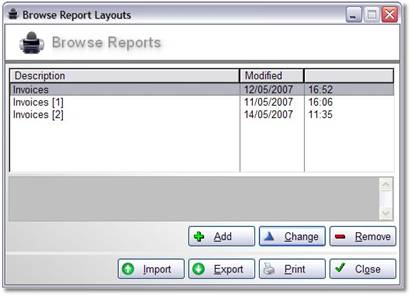browse report layouts