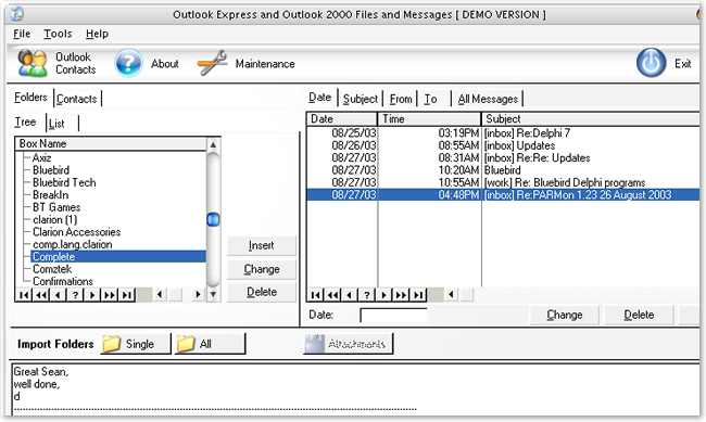 demo main screen screenshot