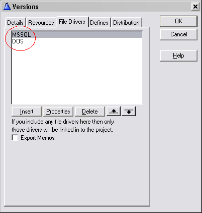 versions file drivers screenshot
