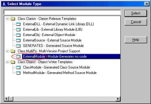select module type
