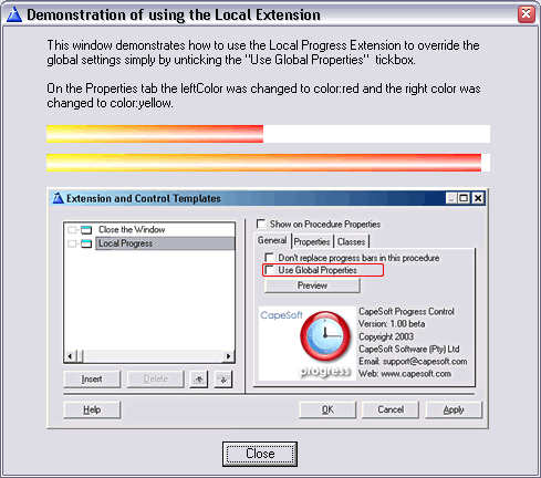 using the local extension example