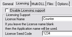 Licence settings in your application