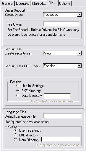 Template Global Files Tab screenshot