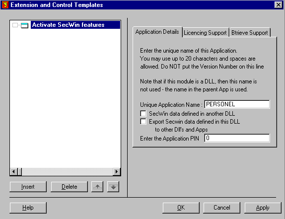 Figure 1: Activate SecWin features