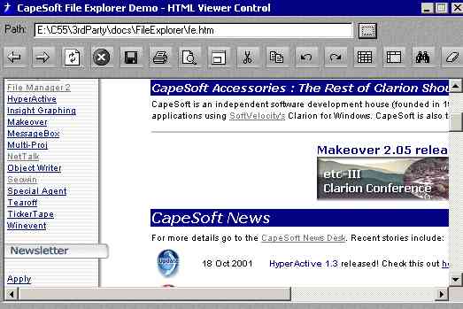 File Explorer demo HTML viewer control screenshot