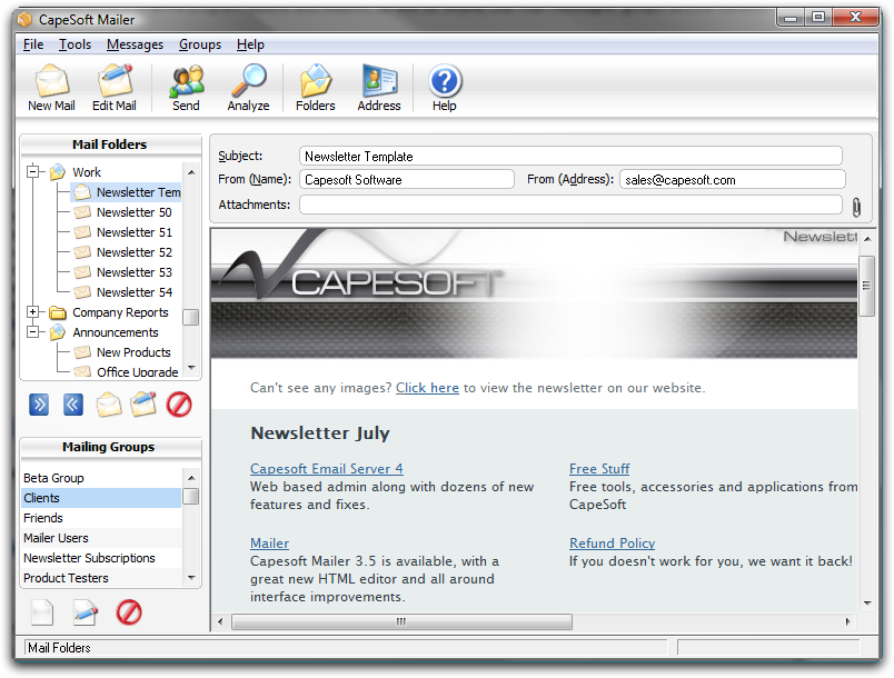 CapeSoft Mailer Screenshot!