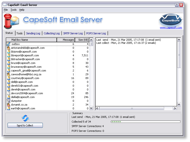 vinder målbar tapet CapeSoft Email Server - The Fast, Friendly and Powerful Email Server