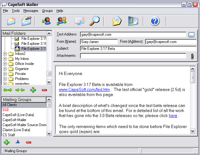 CapeSoft Mailer Screenshot!