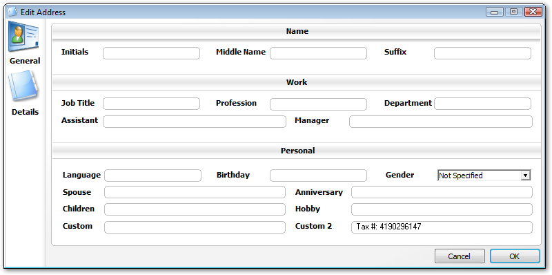 edit contact details screenshot