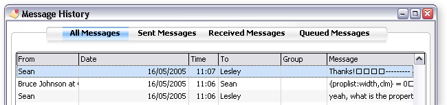 message history screenshot